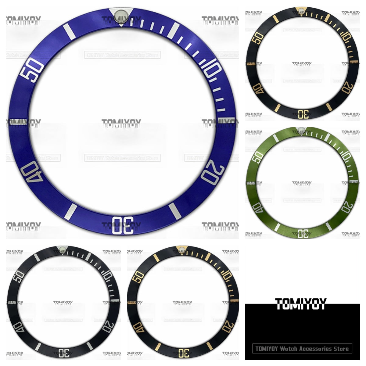 37.6MM Black Blue Green Aluminum Sloped Bezel Insert Fit For Old R-L-X sub Mechanical Wristwatch