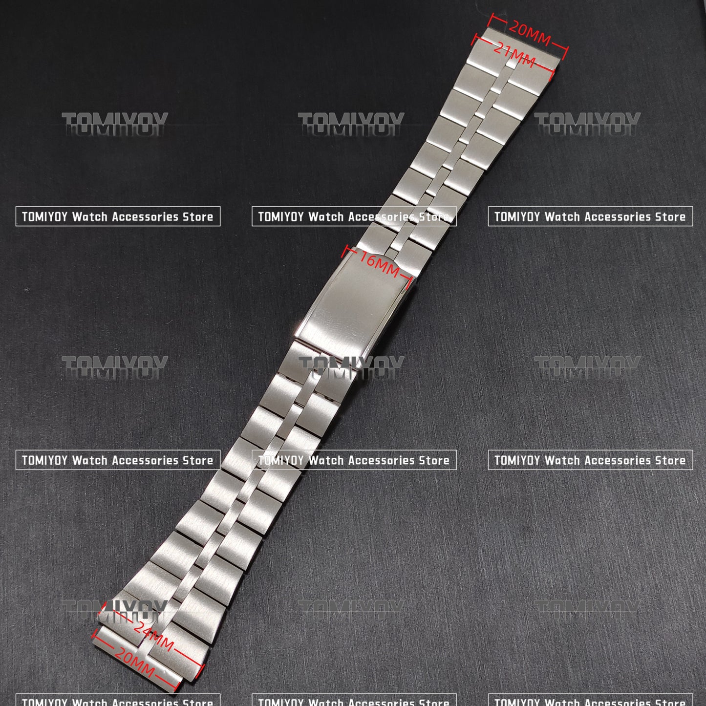 Vintage All Brush 19MM Flat End Silver Solid Stainless Steel Three Beads Watch Band Fit For S-K-X 6139 6138 Watch