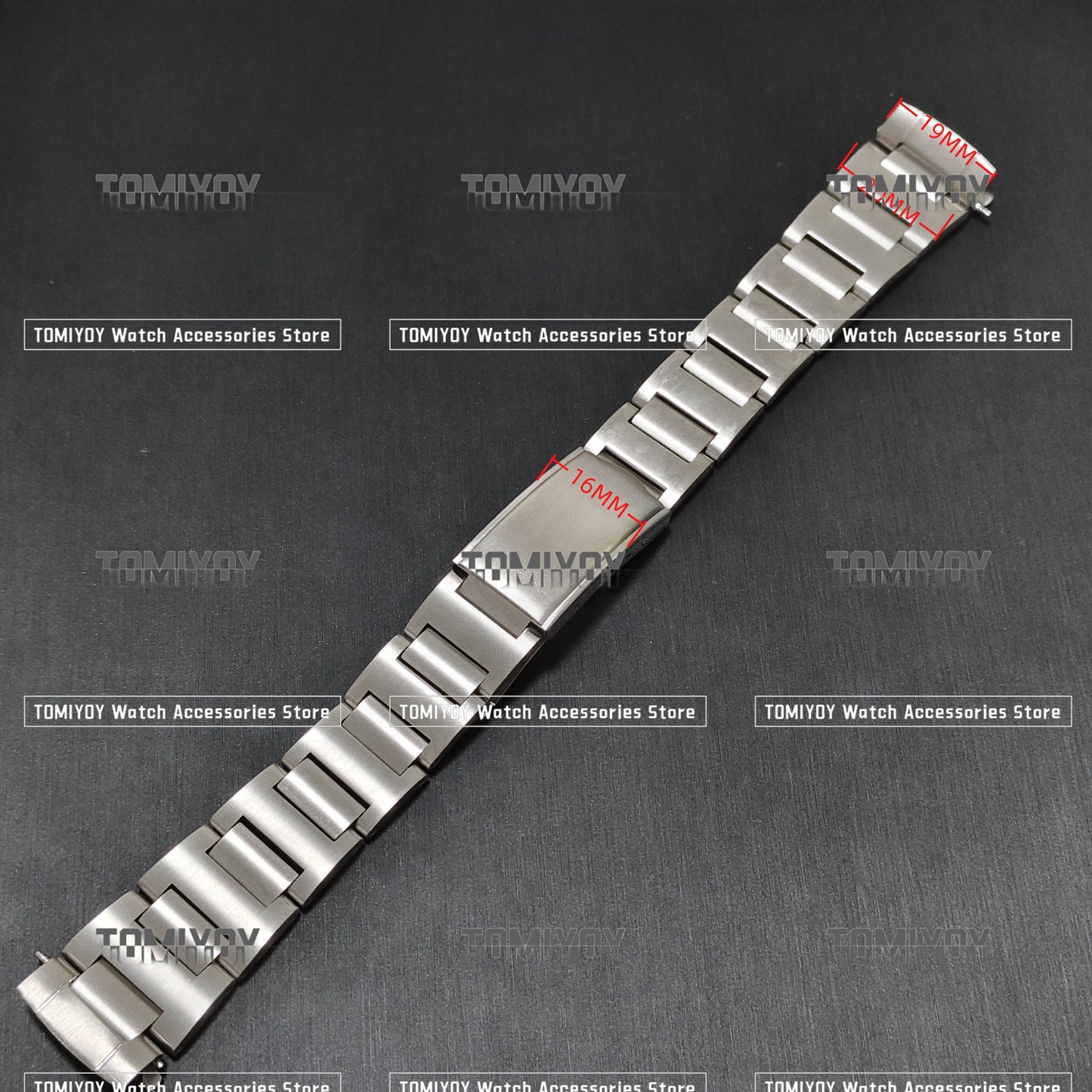 19MM Curved End Stainless Steel Solid Watch Band Fit For S-K-X 6139 6138 Watch