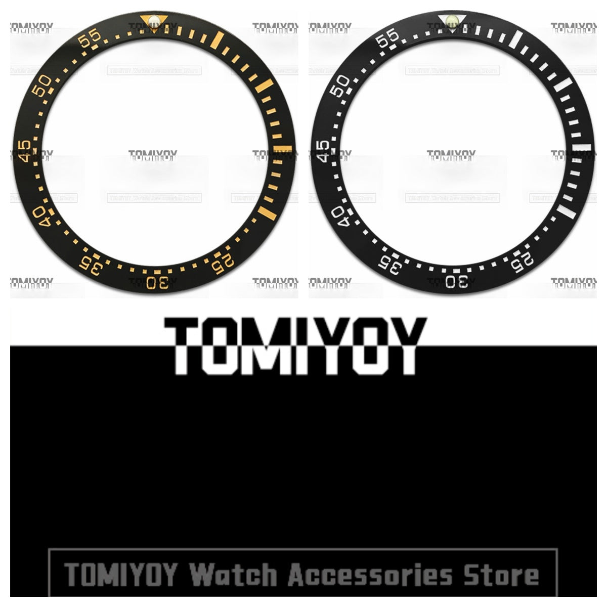 38MM Black Orange White Ceramics Flat Watch Bezel Insert Fit For S-K-X007 Mechanical Wristwatch
