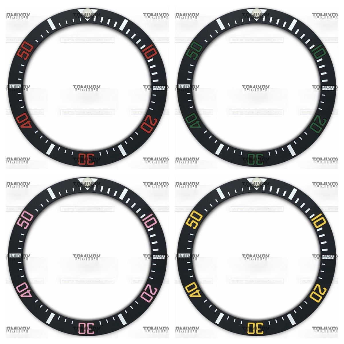 38MM Black Ceramic Sloped Watch Bezel Insert Fit For R-L-X SEA Mechanical Wristwatch