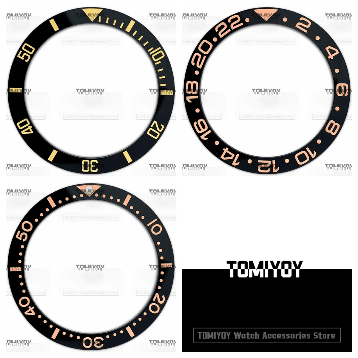 38MM Black Ceramics Flat Watch Bezel Insert Fit For S-K-X Mechanical Wristwatch
