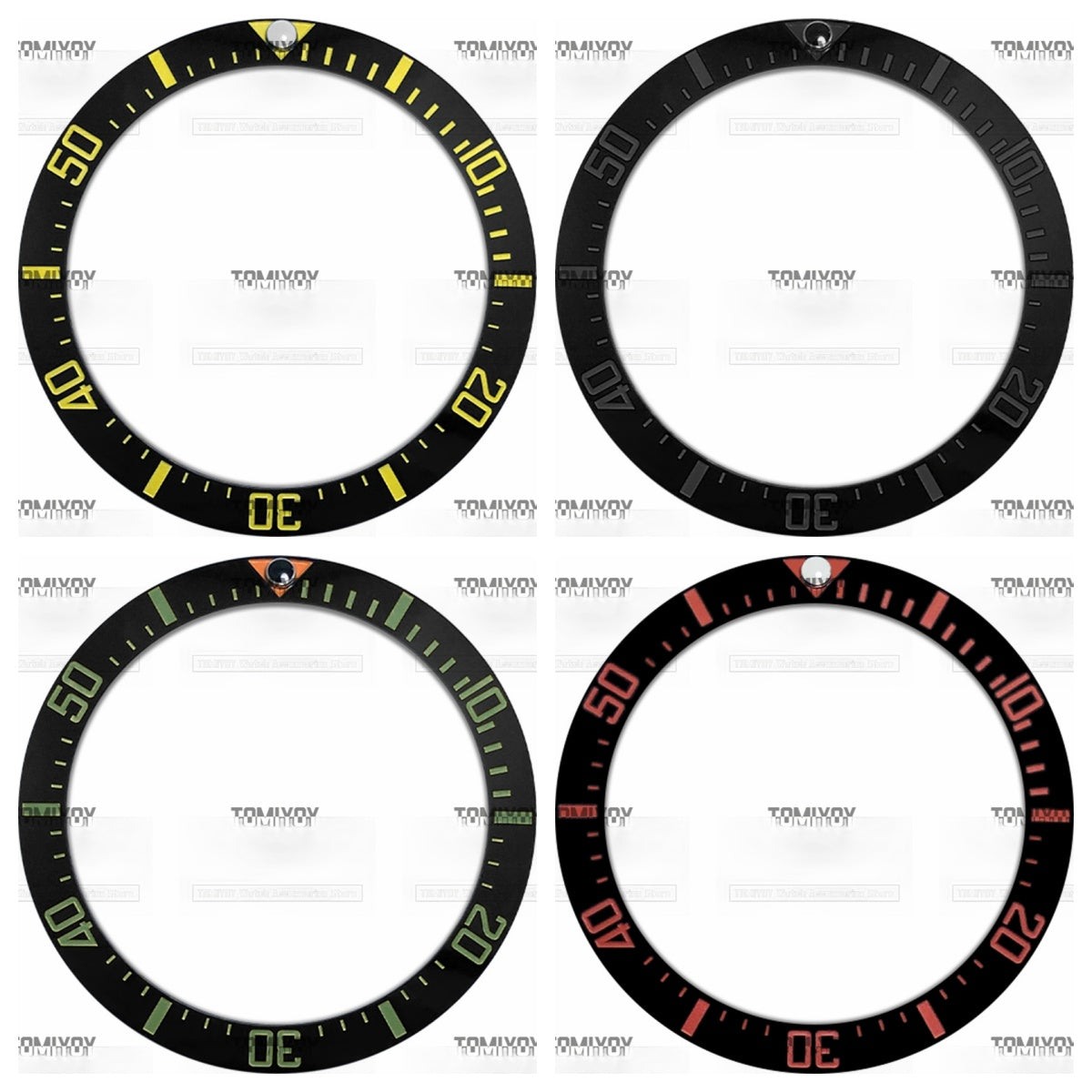 38MM Black Blue Green Ceramic Sloped Watch Bezel Insert Fit For R-L-X SUB SEA Mechanical Wristwatch