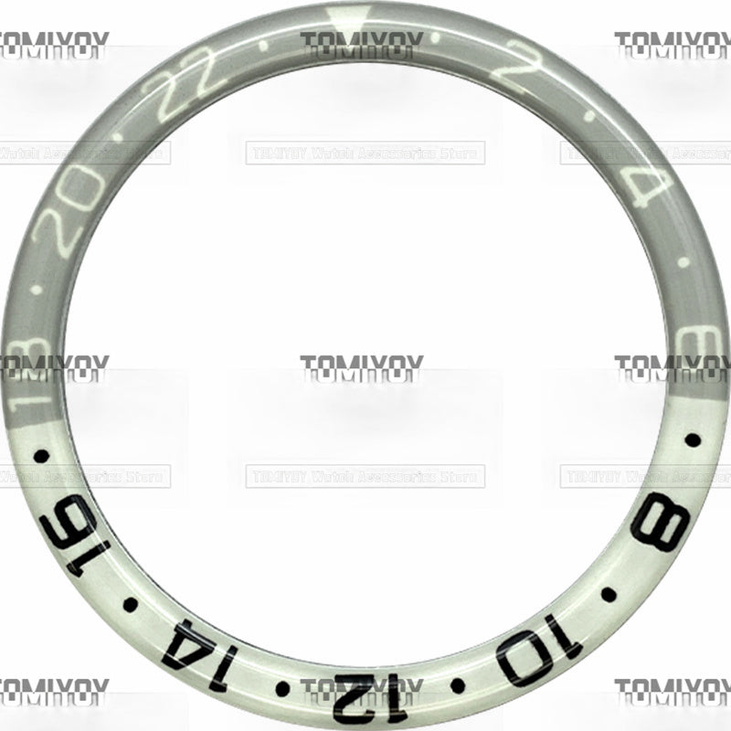 38MM Orange Blue Green Pink Grey Resin Green Luminous Flat Watch Bezel Insert Fit For S-K-X Mechanical Wristwatch