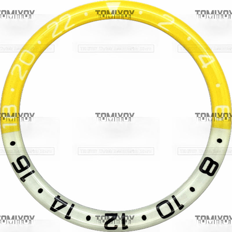 38MM Orange Blue Green Pink Grey Resin Green Luminous Flat Watch Bezel Insert Fit For S-K-X Mechanical Wristwatch