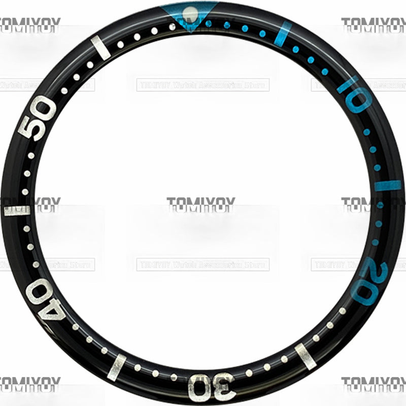 38MM Option A Sliver Blue Black Yellow Resin Flat Watch Bezel Insert Fit For S-K-X Mechanical Wristwatch