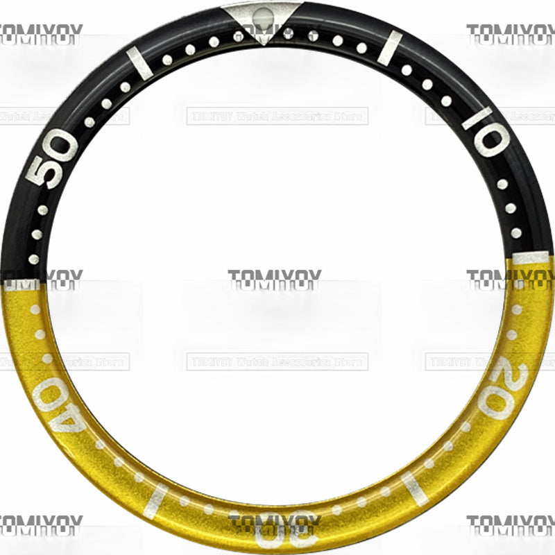 38MM Option A Sliver Blue Black Yellow Resin Flat Watch Bezel Insert Fit For S-K-X Mechanical Wristwatch