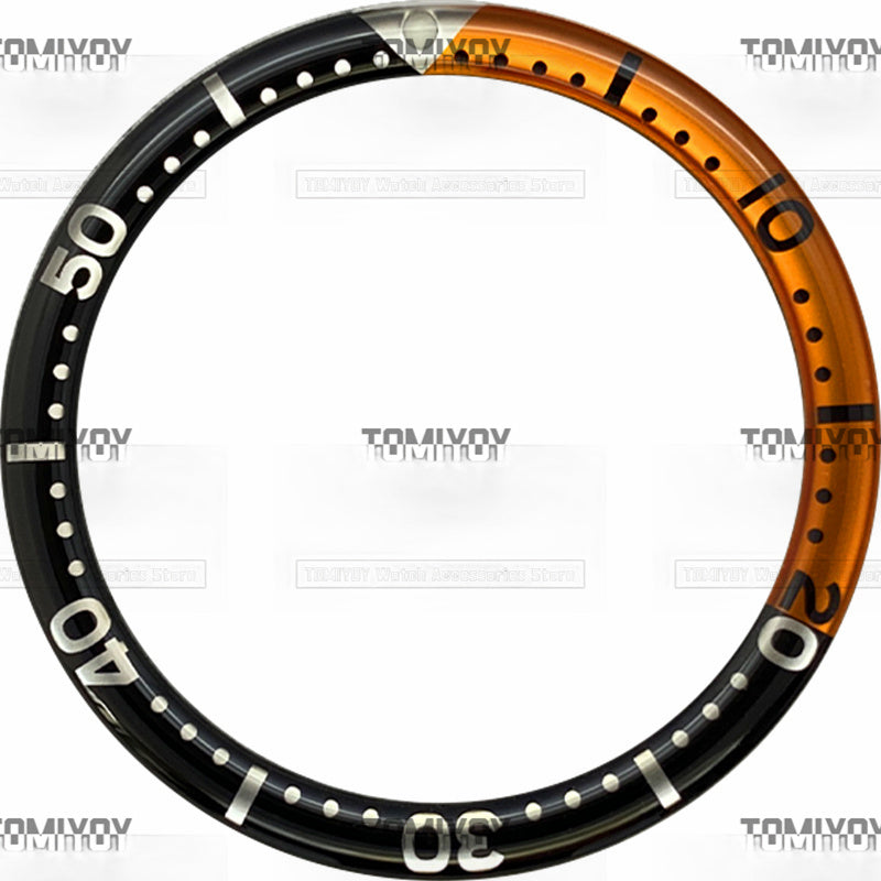 38MM Option A Sliver Blue Black Yellow Resin Flat Watch Bezel Insert Fit For S-K-X Mechanical Wristwatch