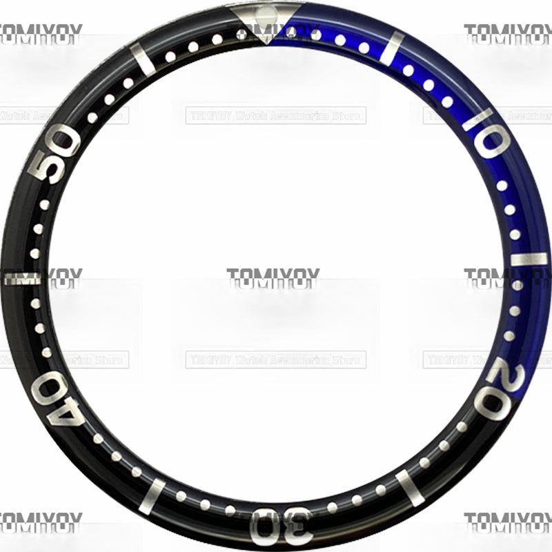 38MM Option A Sliver Blue Black Yellow Resin Flat Watch Bezel Insert Fit For S-K-X Mechanical Wristwatch