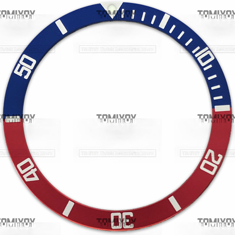 38MM Blue Orange Red Green Aluminium Flat Watch Bezel Insert Fit For S-K-X Mechanical Wristwatch
