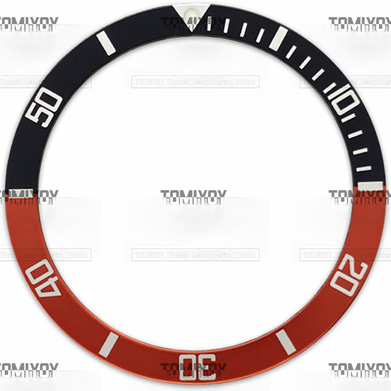 38MM Blue Orange Red Green Aluminium Flat Watch Bezel Insert Fit For S-K-X Mechanical Wristwatch