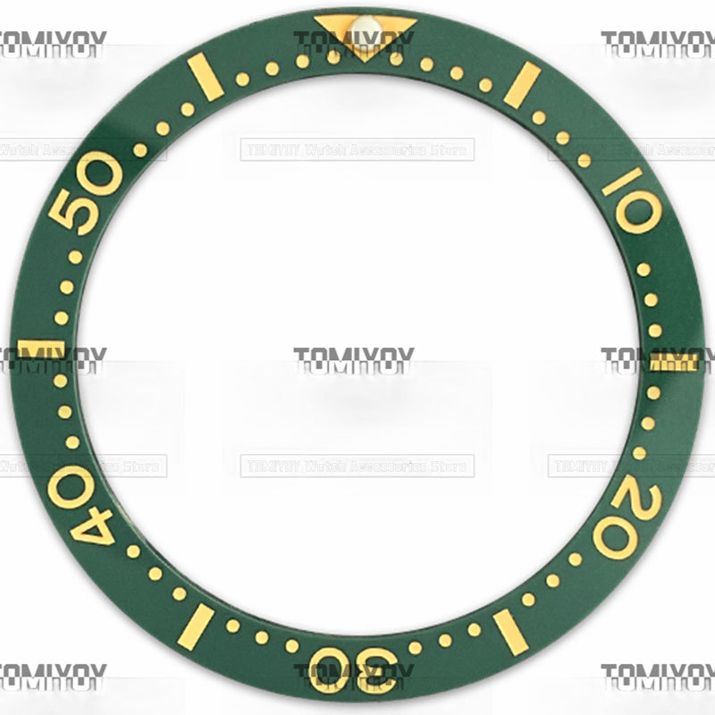 33.7MM Green Black Blue Ceramic Flat Watch Bezel Insert Fit For S-K-X Mechanical Wristwatch
