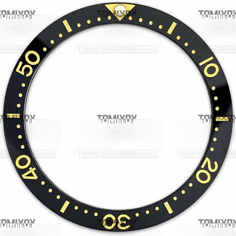33.7MM Green Black Blue Ceramic Flat Watch Bezel Insert Fit For S-K-X Mechanical Wristwatch