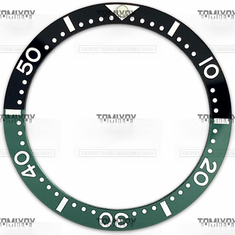 33.7MM Green Black Blue Ceramic Flat Watch Bezel Insert Fit For S-K-X Mechanical Wristwatch