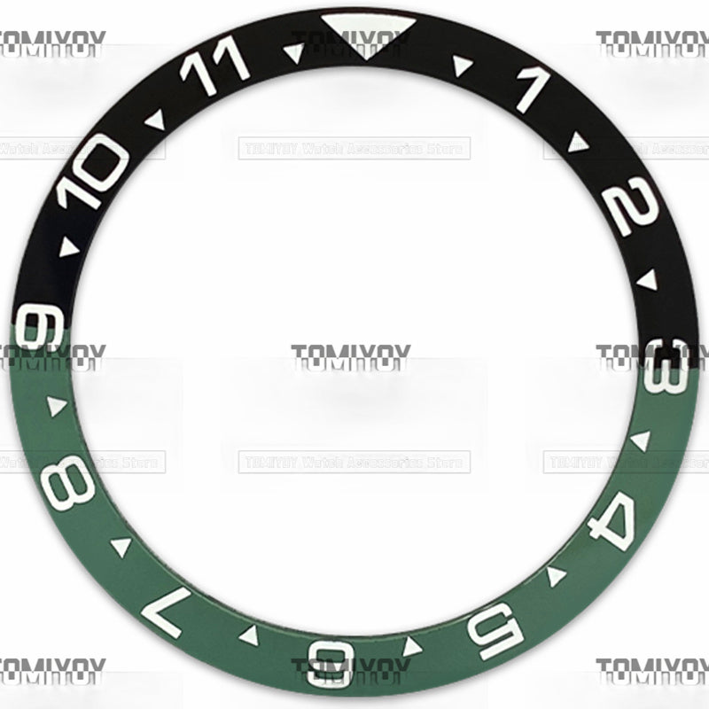 38MM Green Blue Red Black 12H Ceramics flat Bezel Insert Fit For S-K-X Mechanical Wristwatch