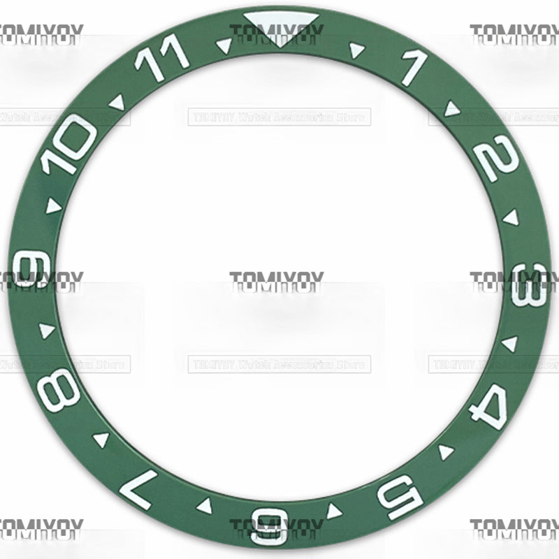 38MM Green Blue Red Black 12H Ceramics flat Bezel Insert Fit For S-K-X Mechanical Wristwatch