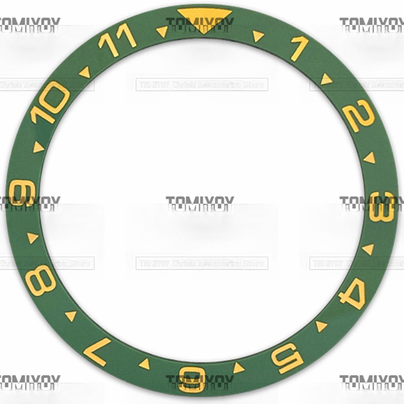 38MM Green Blue Red Black 12H Ceramics flat Bezel Insert Fit For S-K-X Mechanical Wristwatch
