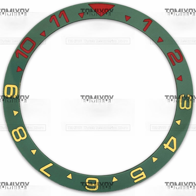 38MM Green Blue Red Black 12H Ceramics flat Bezel Insert Fit For S-K-X Mechanical Wristwatch