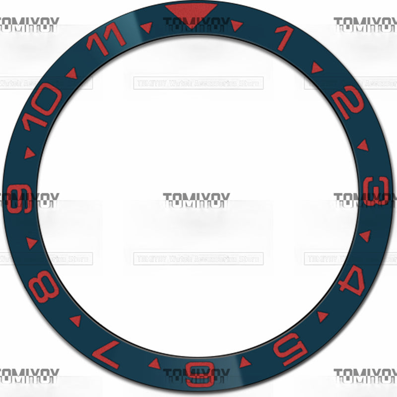 38MM Green Blue Red Black 12H Ceramics flat Bezel Insert Fit For S-K-X Mechanical Wristwatch