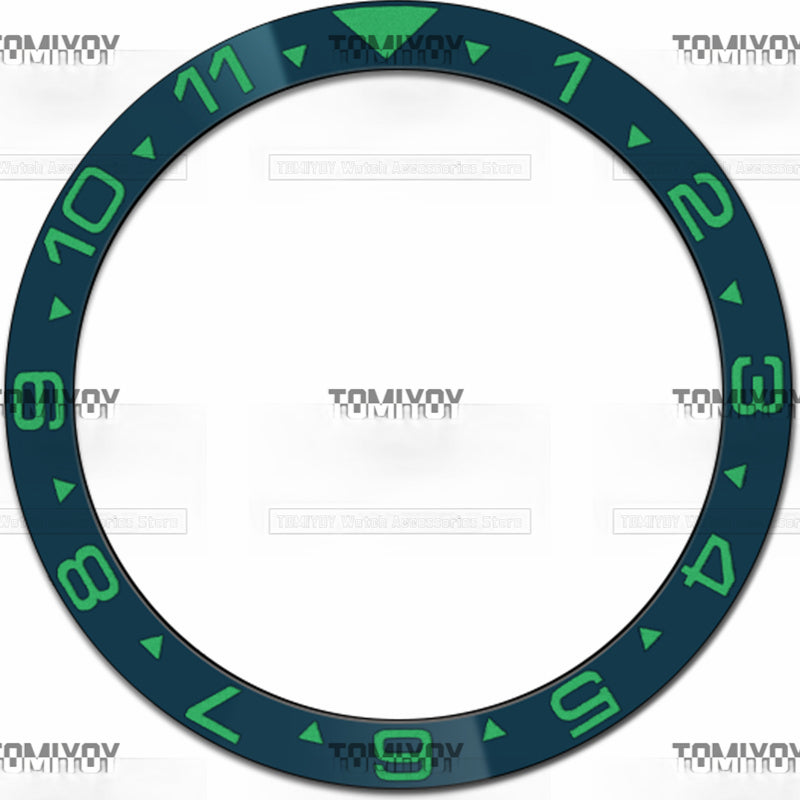 38MM Green Blue Red Black 12H Ceramics flat Bezel Insert Fit For S-K-X Mechanical Wristwatch