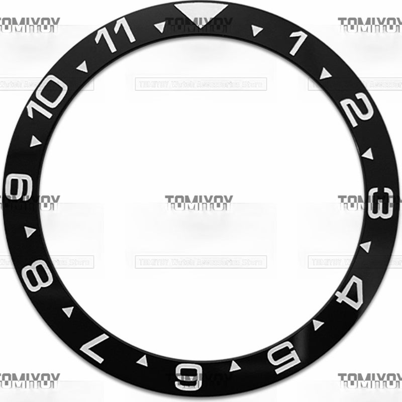 39MM Blue Black Green 12Hours Ceramic Flat Watch Bezel Insert Fit For S-K-X Mechanical Wristwatch