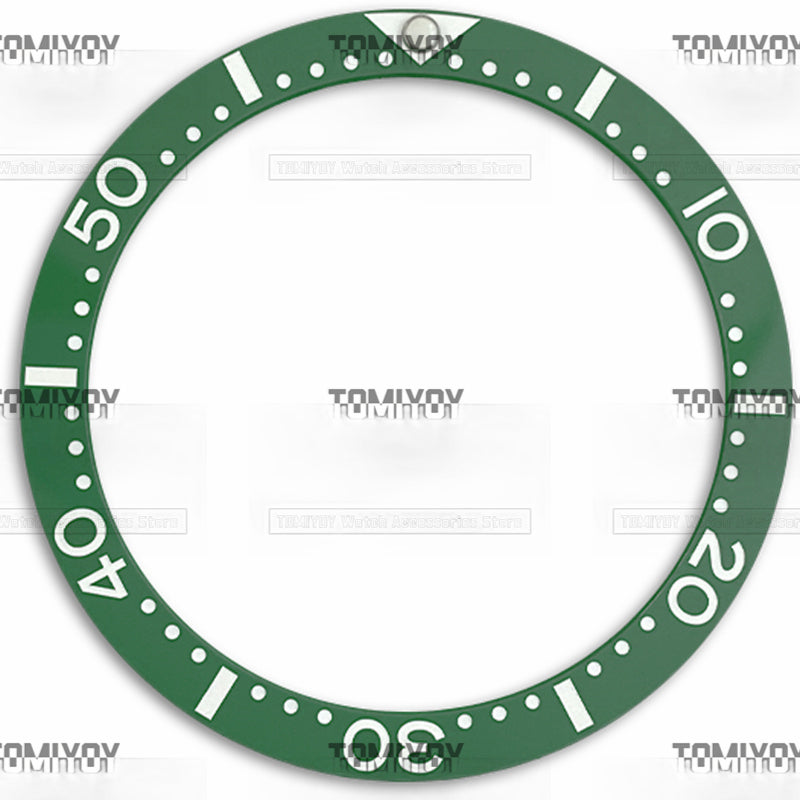 38MM Green Purple Blue Ceramics Flat Watch Bezel Insert Fit For S-K-X Mechanical Wristwatch