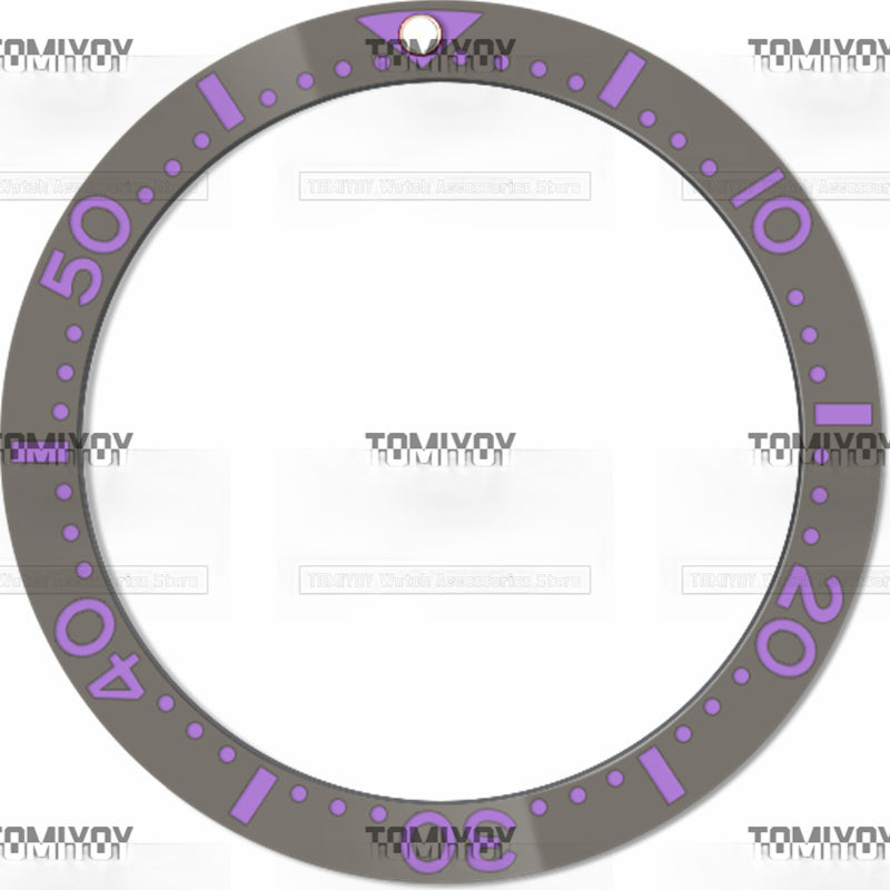 38MM Green Purple Blue Ceramics Flat Watch Bezel Insert Fit For S-K-X Mechanical Wristwatch