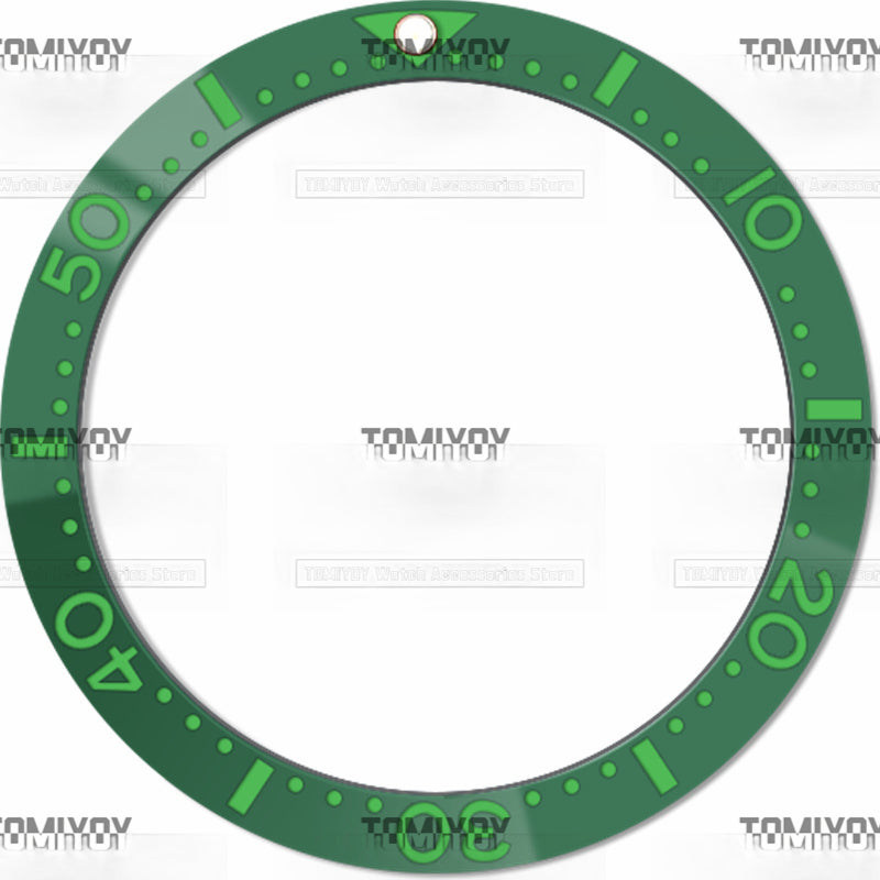 38MM Green Purple Blue Ceramics Flat Watch Bezel Insert Fit For S-K-X Mechanical Wristwatch
