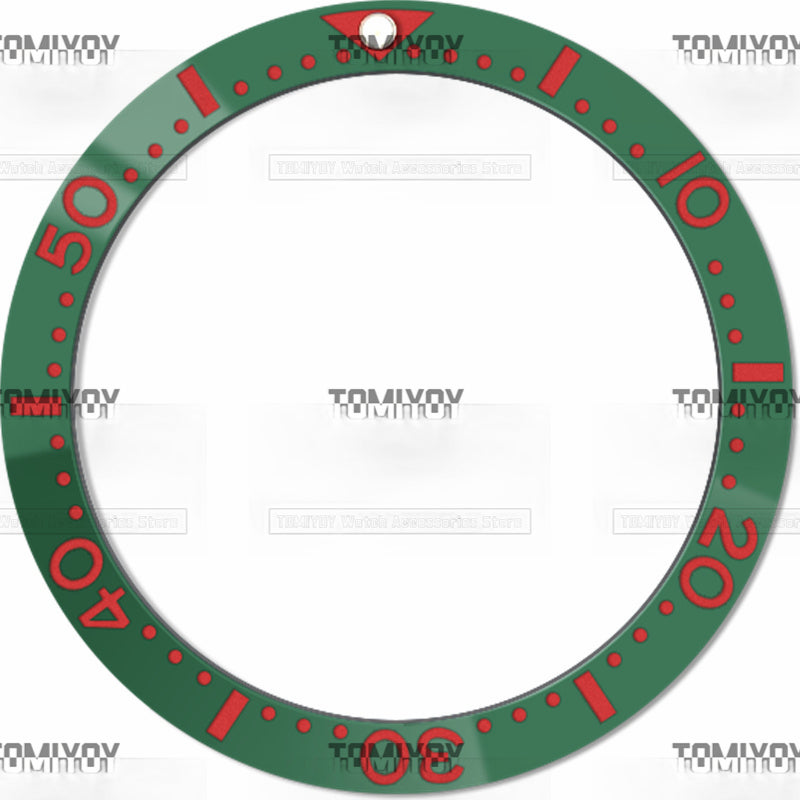 38MM Green Purple Blue Ceramics Flat Watch Bezel Insert Fit For S-K-X Mechanical Wristwatch
