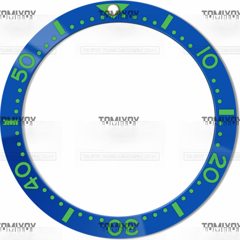 38MM Blue Red Green Ceramic Flat Watch Bezel Insert Fit For S-K-X Mechanical Wristwatch