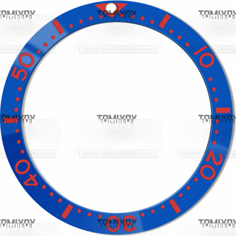 38MM Blue Red Green Ceramic Flat Watch Bezel Insert Fit For S-K-X Mechanical Wristwatch