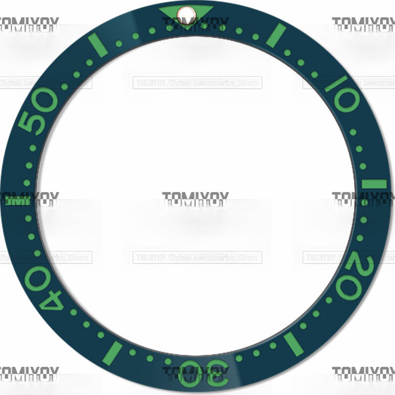 38MM Green Purple Blue Ceramics Flat Watch Bezel Insert Fit For S-K-X Mechanical Wristwatch