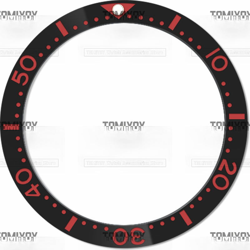 38MM Blue Red Green Ceramic Flat Watch Bezel Insert Fit For S-K-X Mechanical Wristwatch