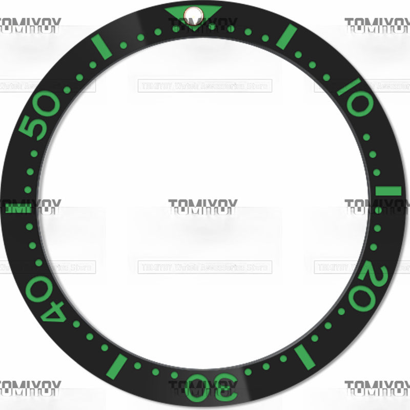 38MM Blue Red Green Ceramic Flat Watch Bezel Insert Fit For S-K-X Mechanical Wristwatch