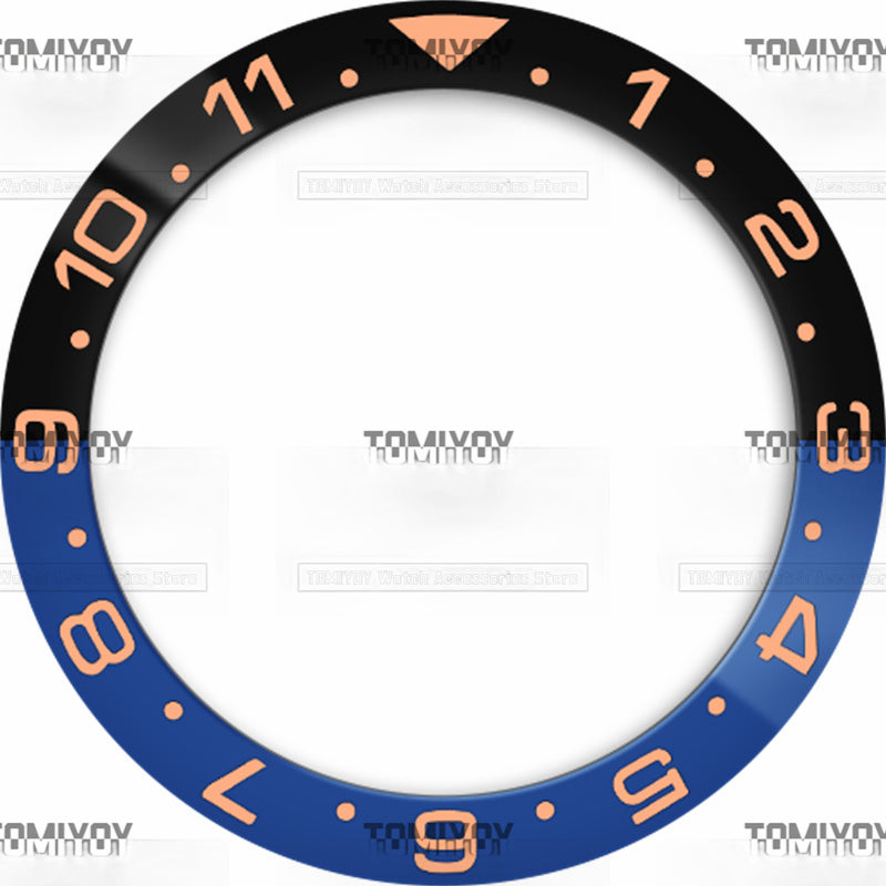 38MM Green Blue Sliver 12Hours Ceramics Sloped Watch Bezel Insert Fit For S-K-X Mechanical Wristwatch