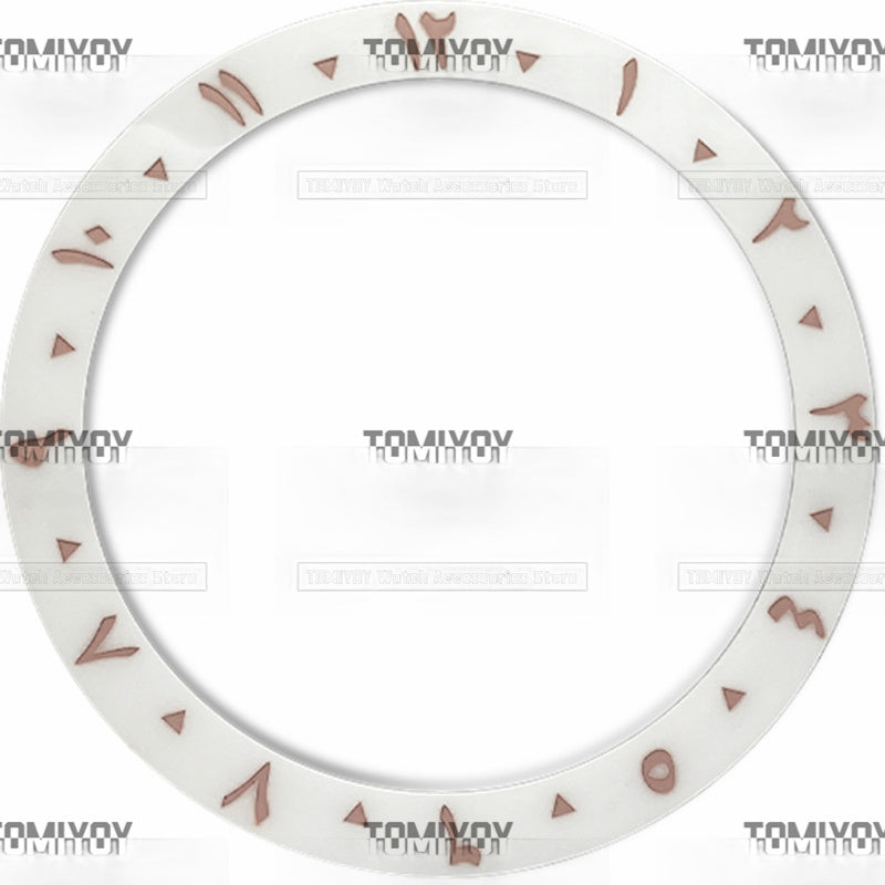 38MM Sliver Green Purple Arabic Numerals Ceramic Sloped Watch Bezel Insert Fit For S-K-X Mechanical Wristwatch