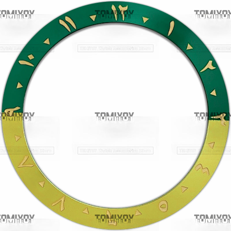 38MM Rose Gold Red Blue Black Green Arabic numerals Aluminium Sloped Watch Bezel Insert Fit For S-K-X Mechanical Wristwatch