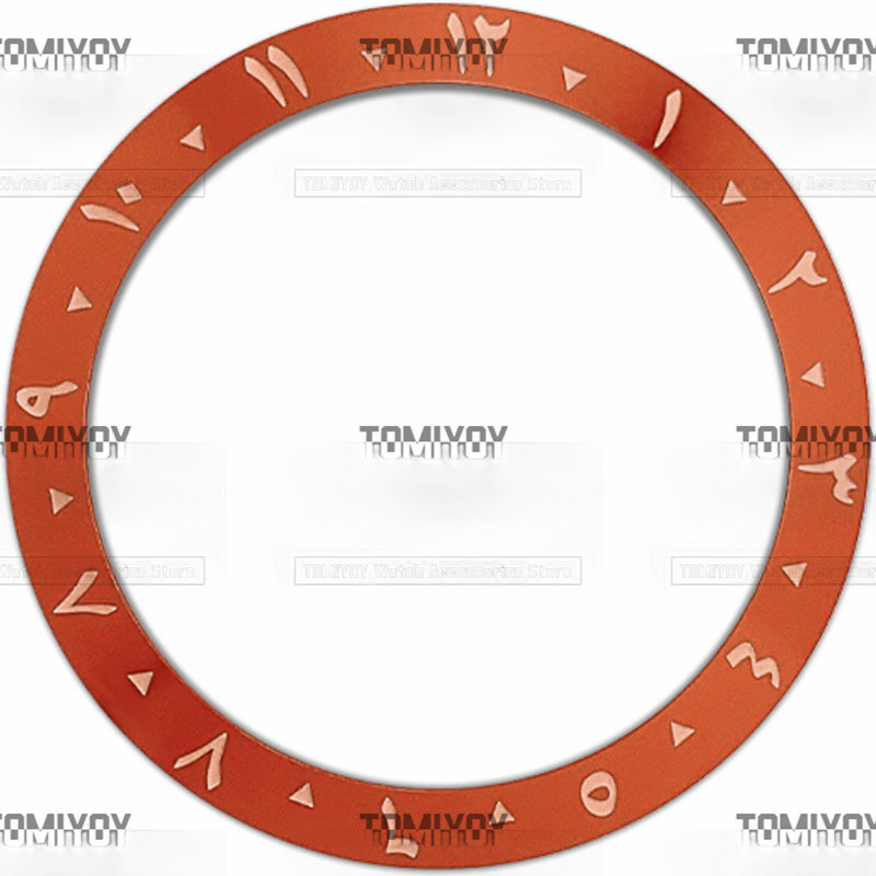 38MM Rose Gold Red Blue Black Green Arabic numerals Aluminium Sloped Watch Bezel Insert Fit For S-K-X Mechanical Wristwatch