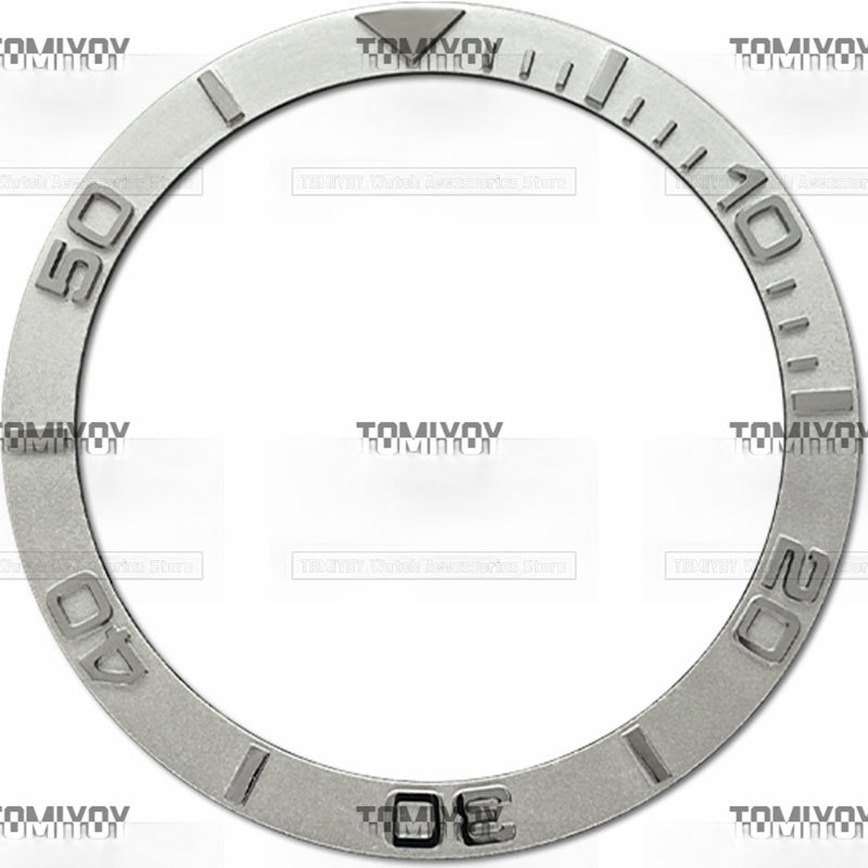38MM Gold Rose Gold Sliver Blue Convex Metal Stainless Steel Flat Watch Bezel Insert Fit For S-K-X Mechanical Wristwatch