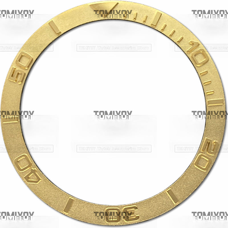 38MM Gold Rose Gold Sliver Blue Convex Metal Stainless Steel Flat Watch Bezel Insert Fit For S-K-X Mechanical Wristwatch