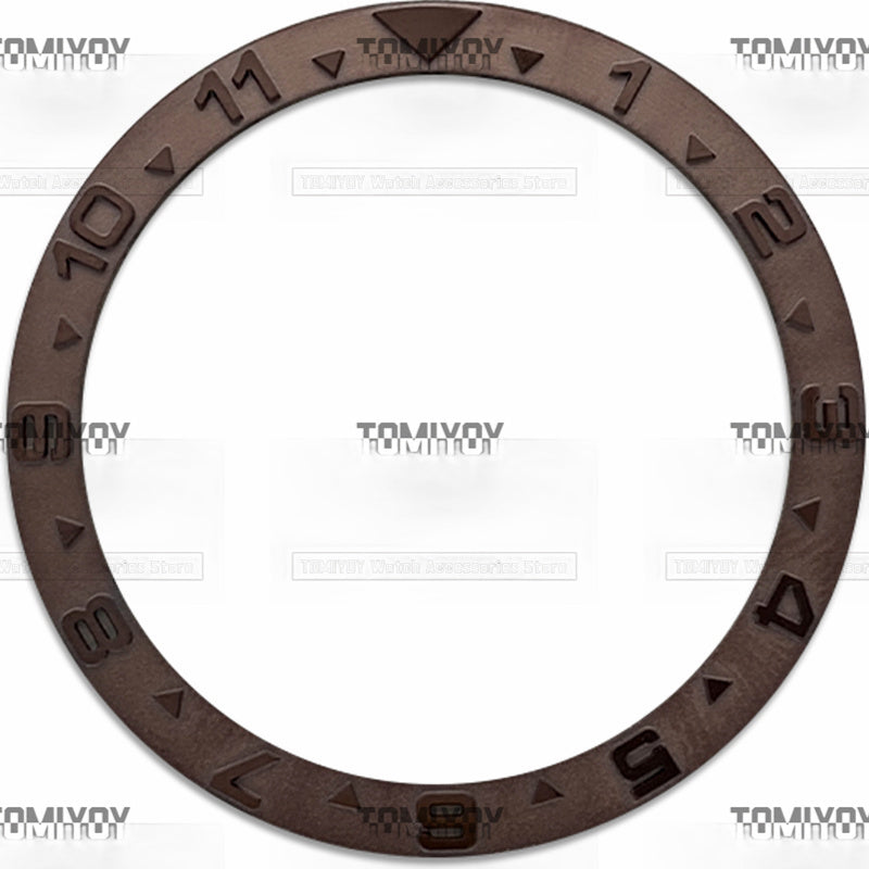 38MM Gold Blue Sliver Brown 12Hours Convex Stainless Steel Flat Watch Bezel Insert Fit For S-K-X Mechanical Wristwatch