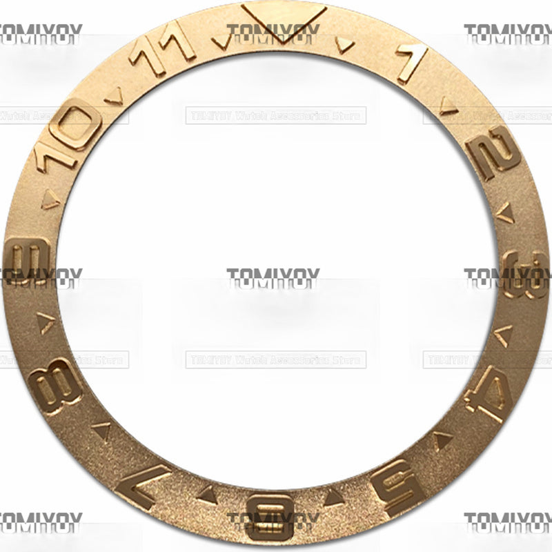 38MM Gold Rose Gold Sliver Black Convex Metal Stainless Steel Sloped Watch Bezel Insert Fit For S-K-X Mechanical Wristwatch