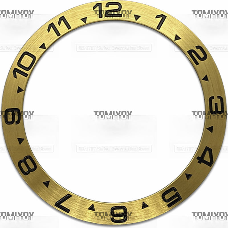 38MM Gold Rose Gold Silver Stainless Steel Circle Brushed Sloped Watch Bezel Insert Fit For S-K-X Mechanical Wristwatch