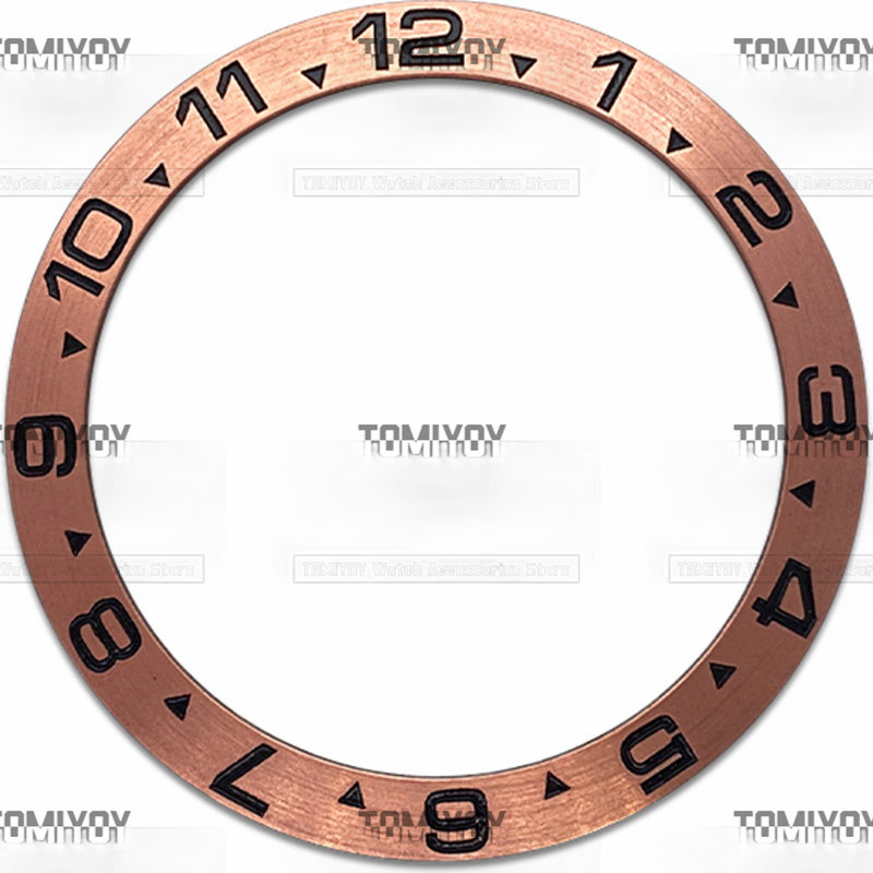 38MM Gold Rose Gold Silver Stainless Steel Circle Brushed Sloped Watch Bezel Insert Fit For S-K-X Mechanical Wristwatch
