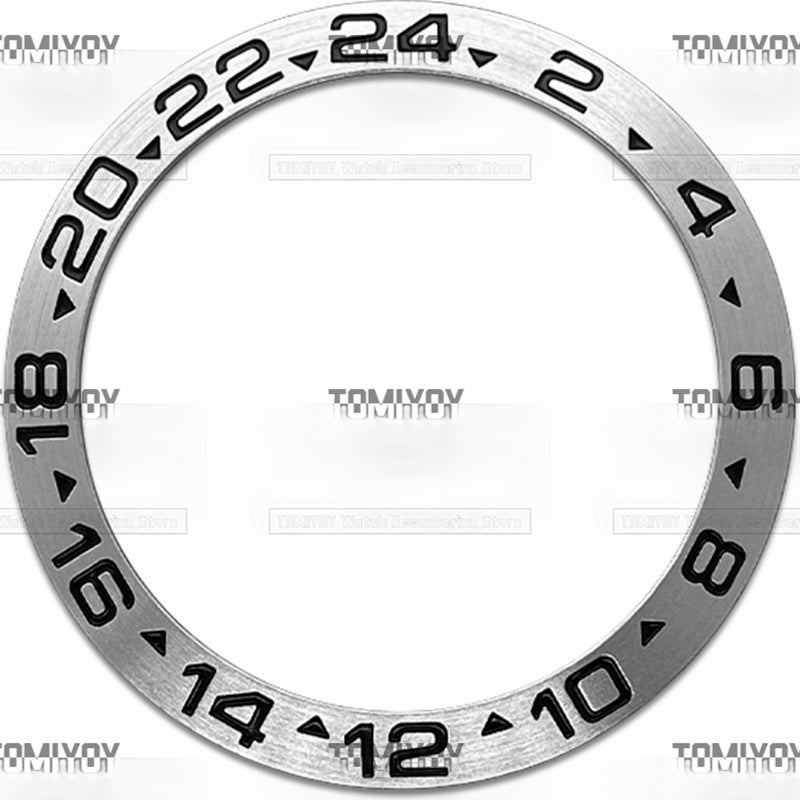 38MM Gold Rose Gold Silver Stainless Steel Circle Brushed Sloped Watch Bezel Insert Fit For S-K-X Mechanical Wristwatch