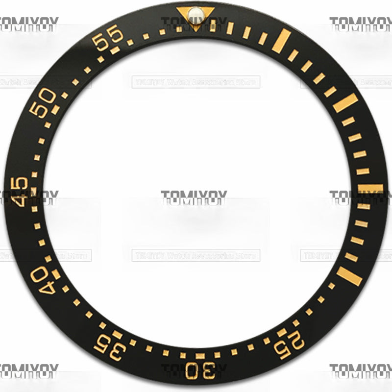 38MM Black Orange White Ceramics Flat Watch Bezel Insert Fit For S-K-X007 Mechanical Wristwatch