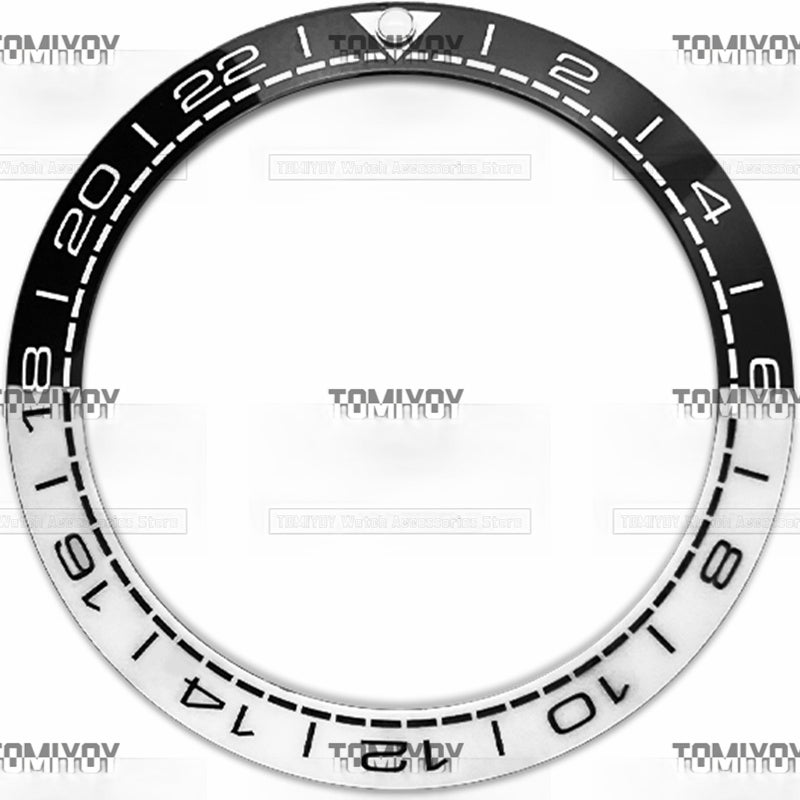 38MM Silver Black Blue Ceramic Sloped Watch Bezel Insert Fit For S-K-X Mechanical Wristwatch