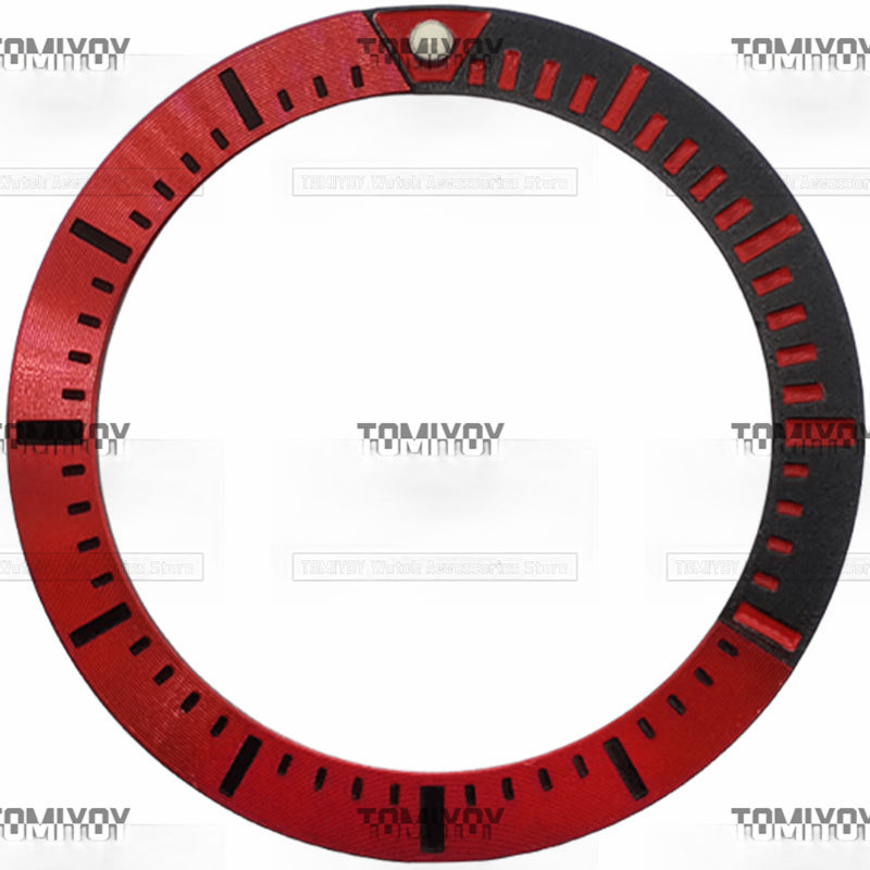 37.2MM Black Red Silver Blue Green Grey Aluminum Watch Bezel Insert Fit For S-K-X007 Mechanical Wristwatch