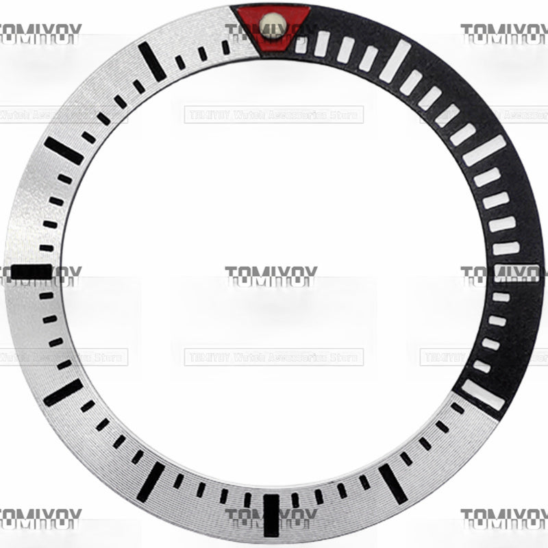 37.2MM Black Red Silver Blue Green Grey Aluminum Watch Bezel Insert Fit For S-K-X007 Mechanical Wristwatch