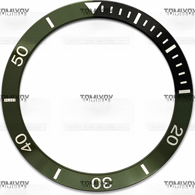 38MM Blue Black Green Aluminium Sloped Watch Bezel Insert Fit For S-K-X007 Mechanical Wristwatch